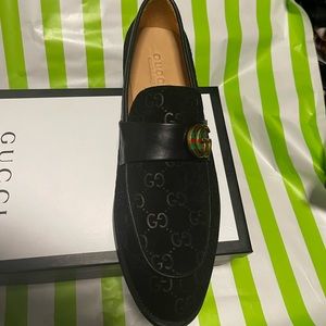 Gucci black velvet dress shoes.  Never worn with box.